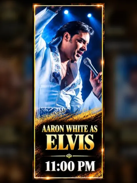 Aaron White as Elvis al St Eugen's, San Eugenio — locandina evento a Tenerife