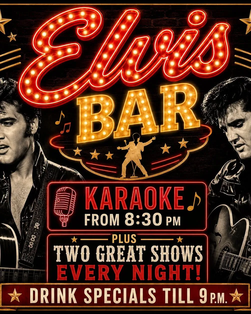 Karaoke with Shaun Carling en Elvis Bar, Torviscas: cartel del evento en Tenerife