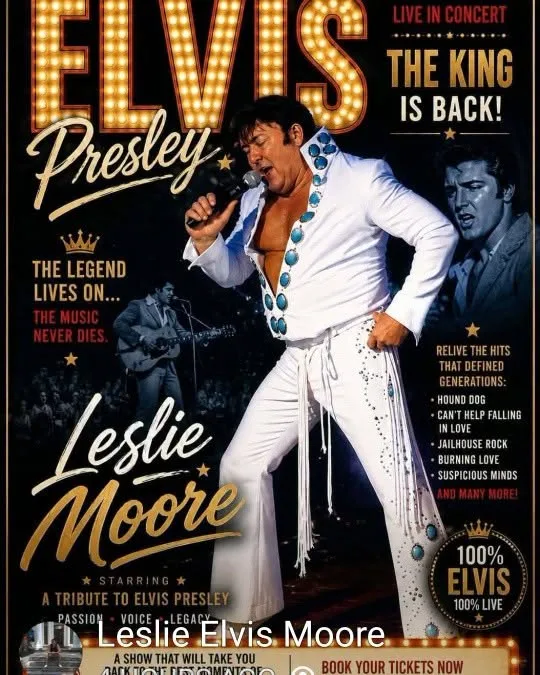 Leslie Elvis Moore al Elvis Bar, Torviscas — locandina evento a Tenerife