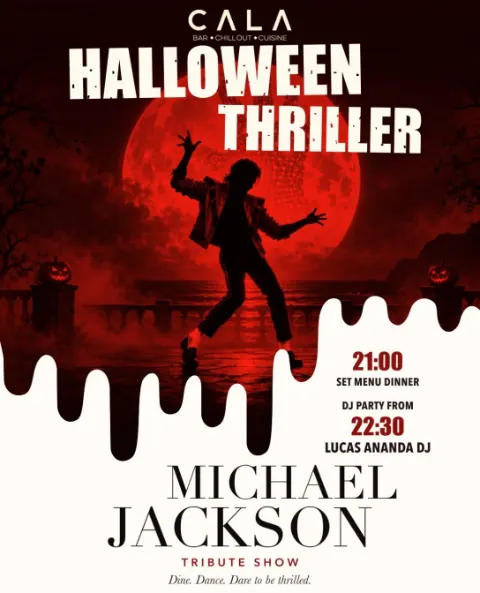 Halloween Thriller – Michael Jackson Tribute Show en CALA Tenerife, Torviscas: cartel del evento en Tenerife