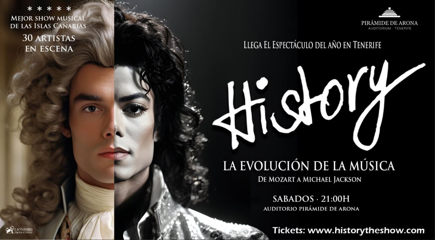 History the Show in the Piramide de Arona in Playa de las Americas at History The Show, Playa de las Américas — Tenerife event poster