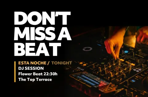 Dj Session Flower Beat im Hard Rock Cafe Tenerife, Playa de las Américas – Veranstaltungsplakat Teneriffa