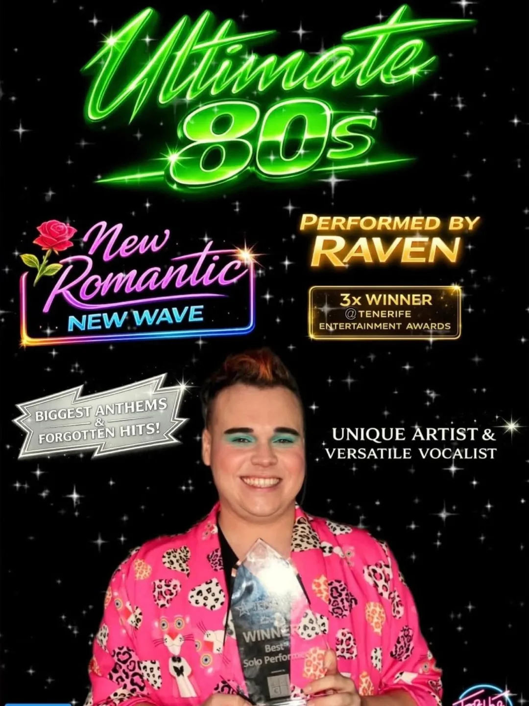 Raven - Electric Dreams 80s hits im The Moonlight Bar, Torviscas – Veranstaltungsplakat Teneriffa