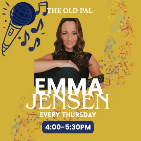 Emma Jensen en The Old Pal Bar, Costa Adeje: cartel del evento en Tenerife