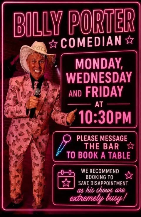 Billy Porter at Princess Di's Bar & Diner, Playa de las Américas — Tenerife event poster